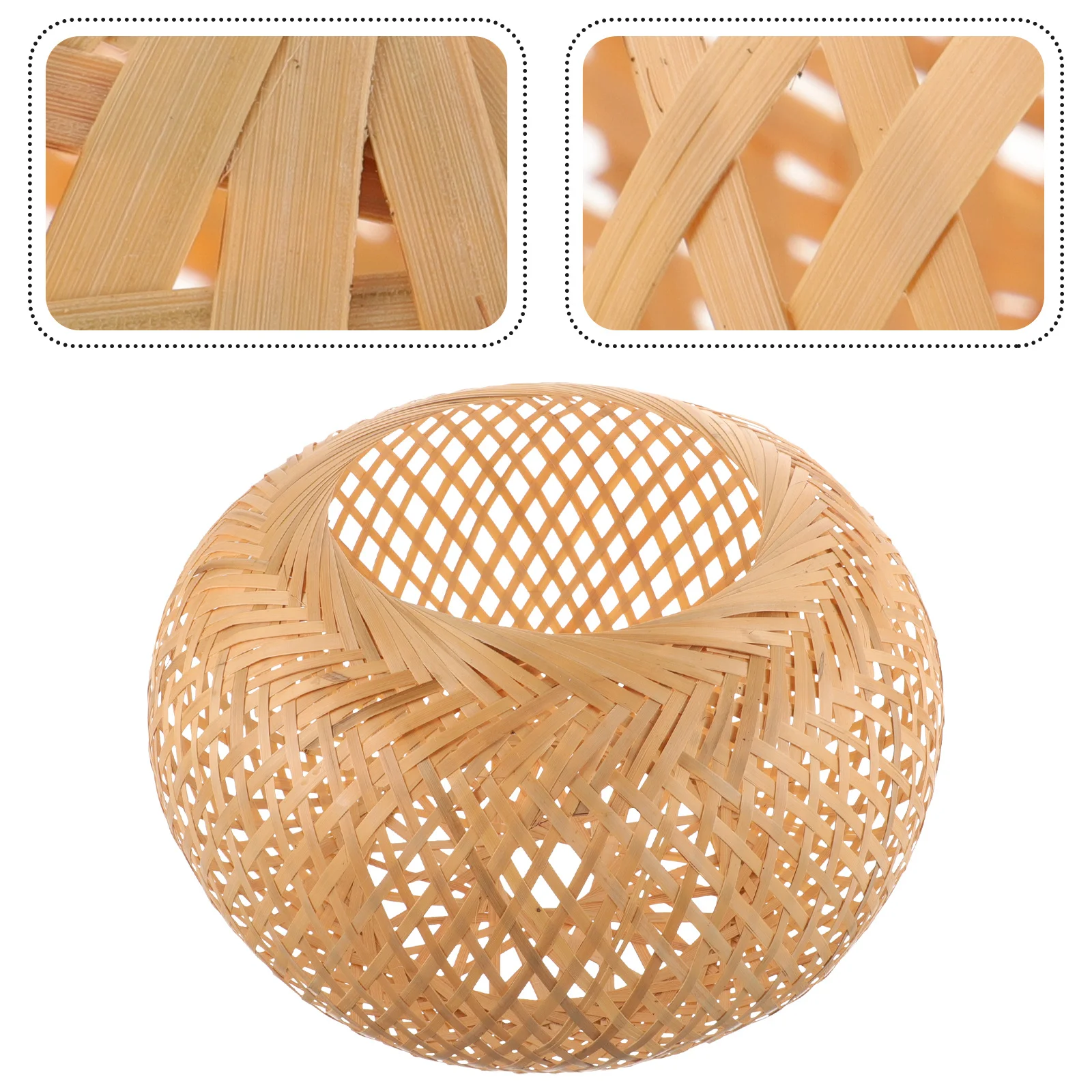 

Bamboo Weaving Lamp Shade Chandelier Pendant Ceiling Light Cover Simple Stable Structure Soften Bright Light Eye Protection Easy