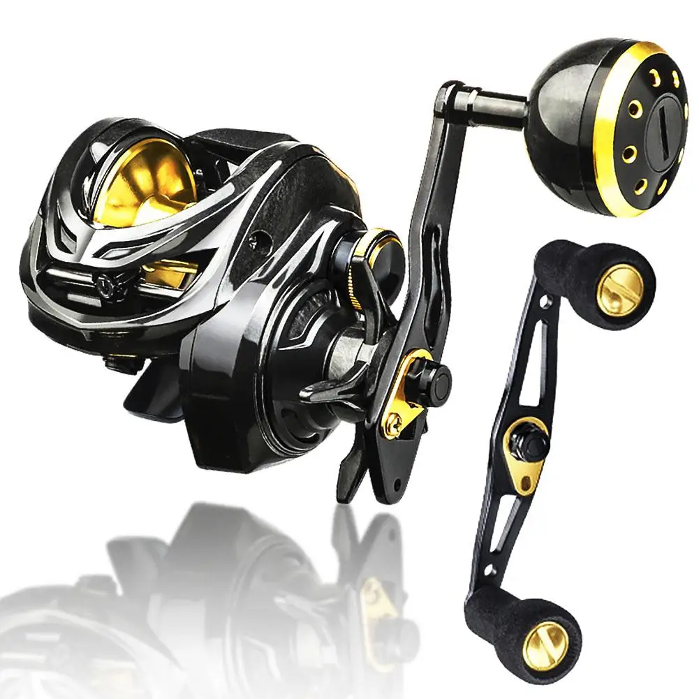 

YFASHIONFishing Baitcasting Reel Fishing Reel Max Drag 16kg 6+1BB Metal Ball Grip Saltwater Reel TDC3000R Fishing Coil Drag Reel