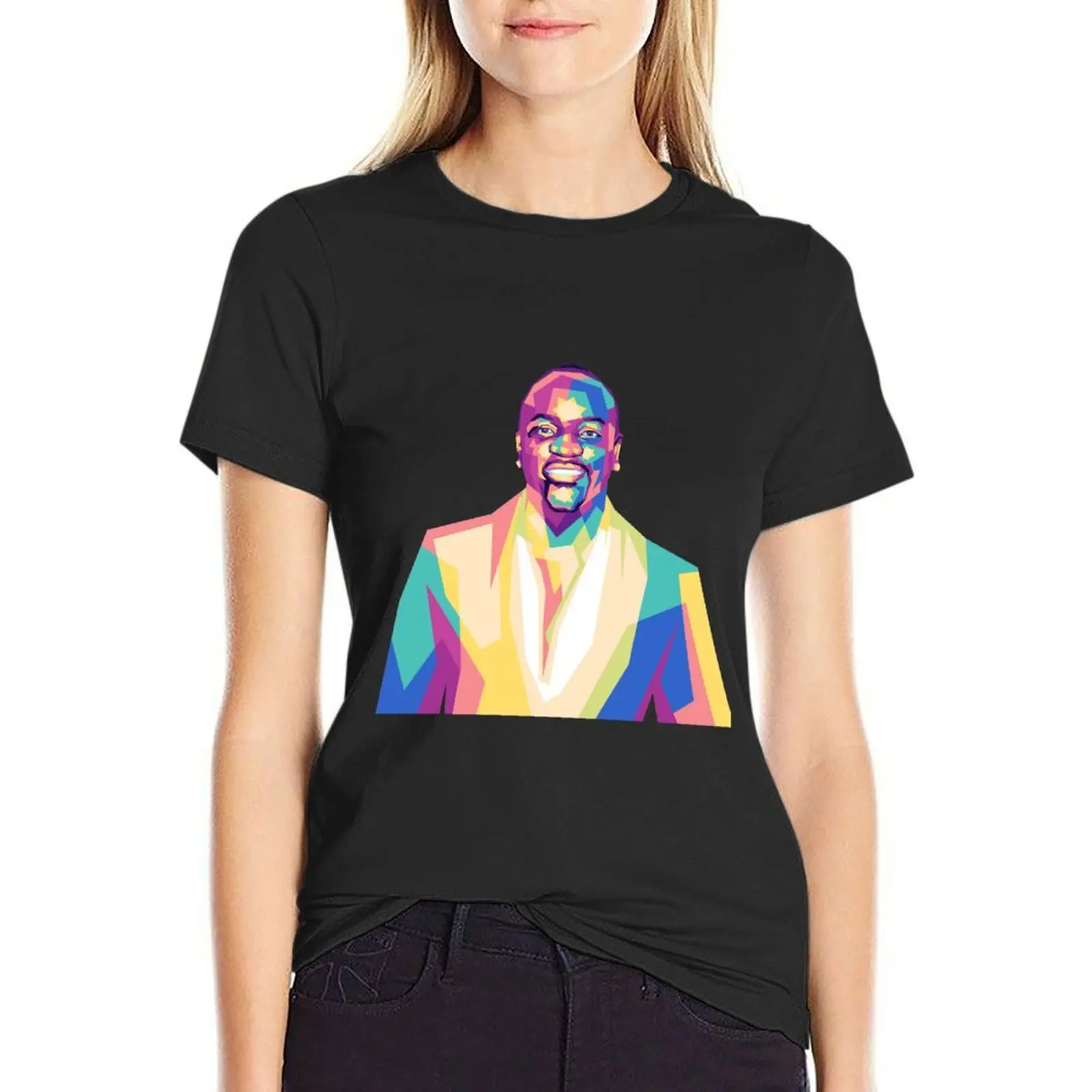 

akon wpap T-Shirt vintage clothes shirts graphic tees hippie clothes graphics Women tops