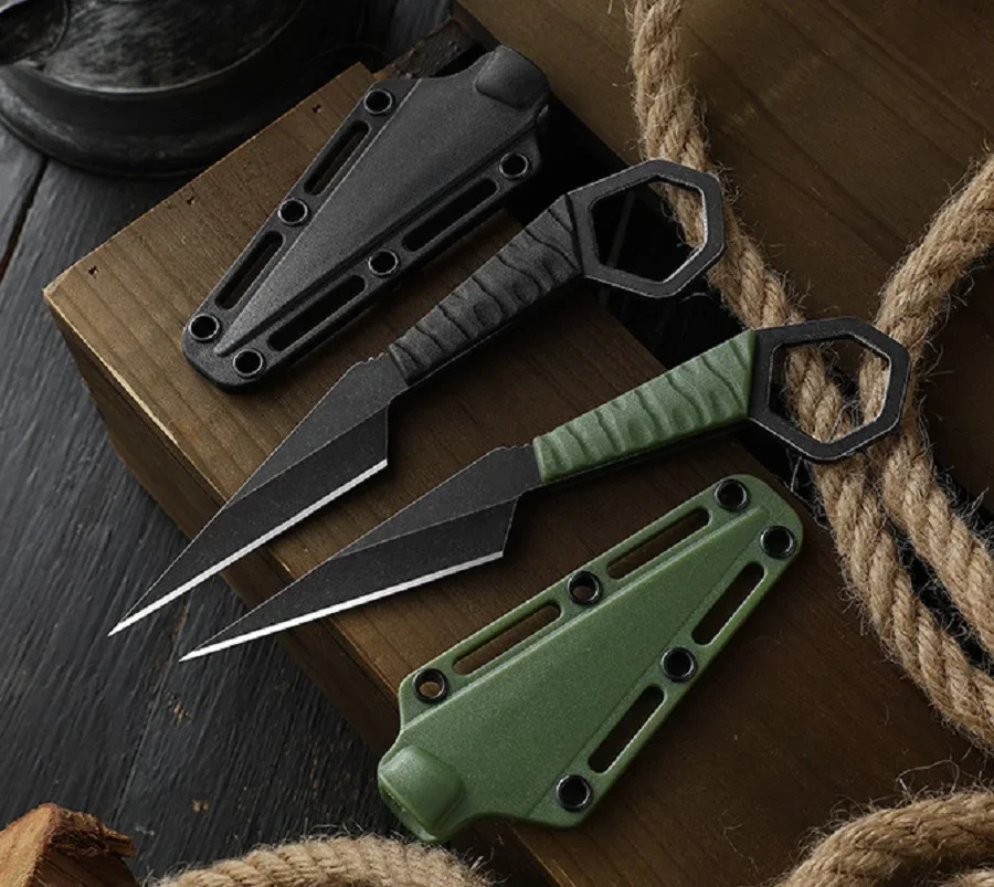 New Outdoor mini necklace hanging neck knife, EDC portable knife, multi-functional straight knife, self-defense