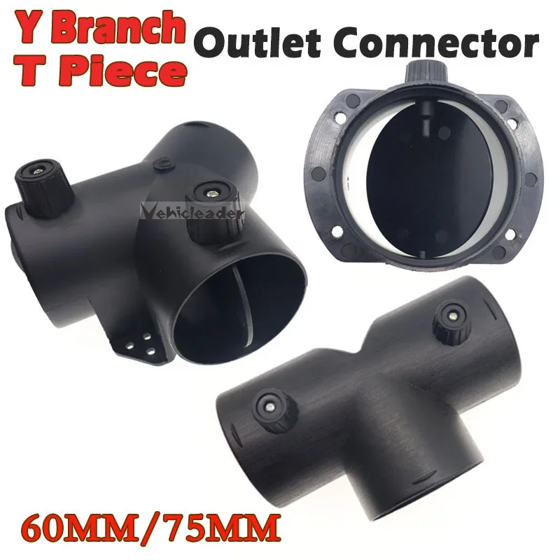 

Car Heater Air Vent Ducting 60mm/75mm Y T Piece Exhaust Connector w/Dual Regulating Valve Flap For Webasto Diesel Parking Heater