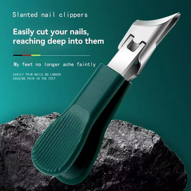 Anti-Splash Nail Clippers Set with Sharp Thick Diagonal Pliers - Original Design for Hard Nails