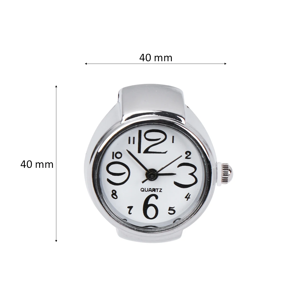 

2pcs Finger Ring Watches For Women Men Stylish Mini Quartz Time Display Big Numbers Unique Design Novel Gift Friends