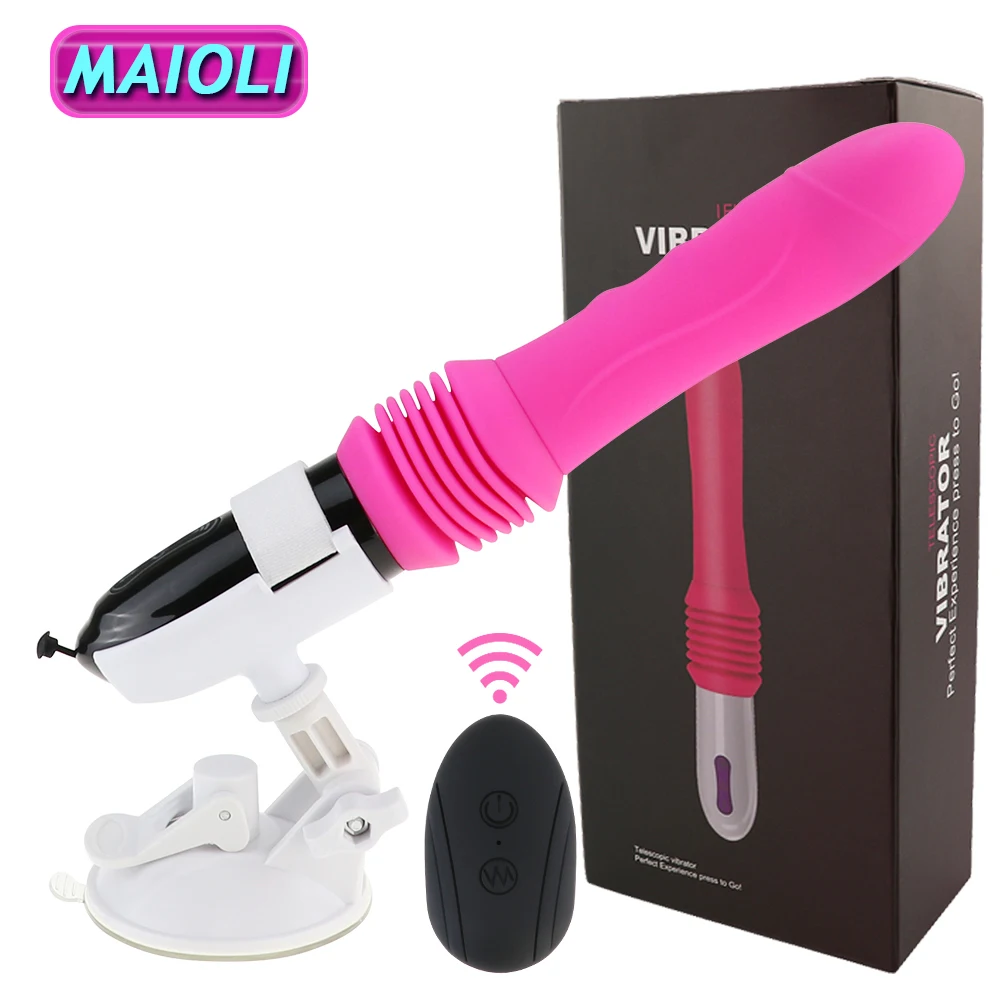 Remote Control Big Dildo Vibrators Telescopic Automatic Sex Machine Adult Sex Products with Suction Cup Erotic Sex Toy For Woman