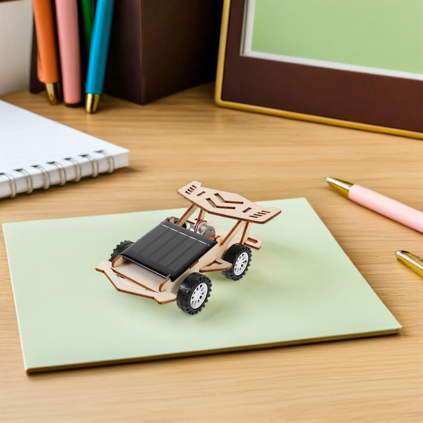 3 conjunto kit de carro solar haste educacional diy montagem energia limpa aprendizagem carro corrida movido a energia solar para crianças exploração científica