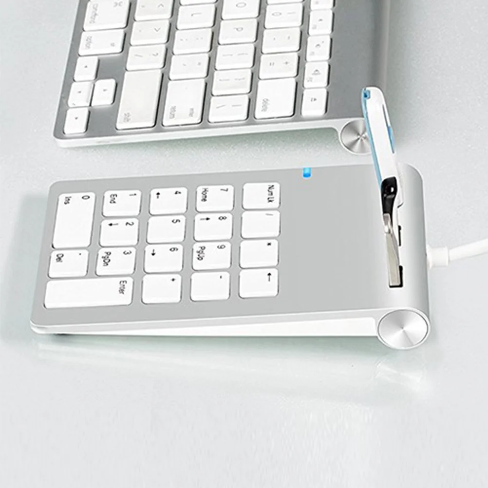 

18-клавишная проводная металлическая цифровая клавиатура USB-концентратор 3 USB 20 портов Легкая цифровая клавиатура для настольного ноутбука 7 8 10