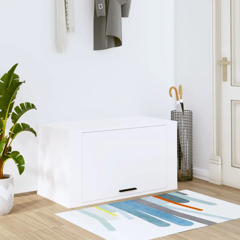 Mueble zapatero pared madera contrachapada blanco 70x35x38 cm