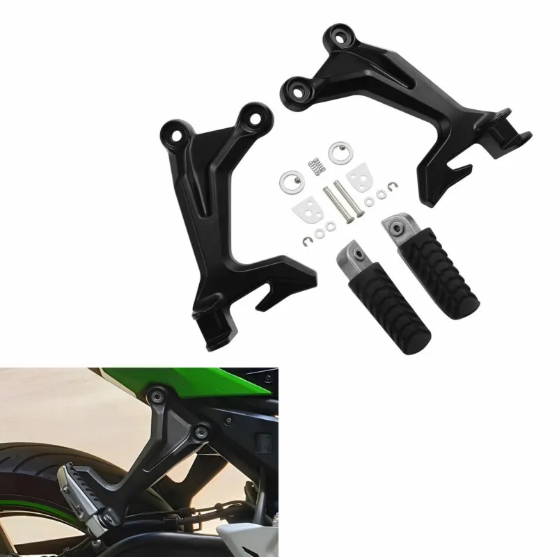 Rear Passenger Footrests Footpegs Brackets For Kawasaki Z650 Ninja 650 2017-2023