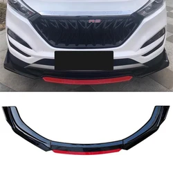 For 4PCS Hyundai Tucson ABS CAR Front Bumper Lips Diffuser Black Anti-Collision Accessories Body Kit 2015-2019 Year