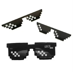 1PC NEW Mosaic Sunglasses Trick Toy Thug Life Glasses Deal With It Glasses Pixel Black Mosaic Sunglasses Cool Jokes Funny Toys