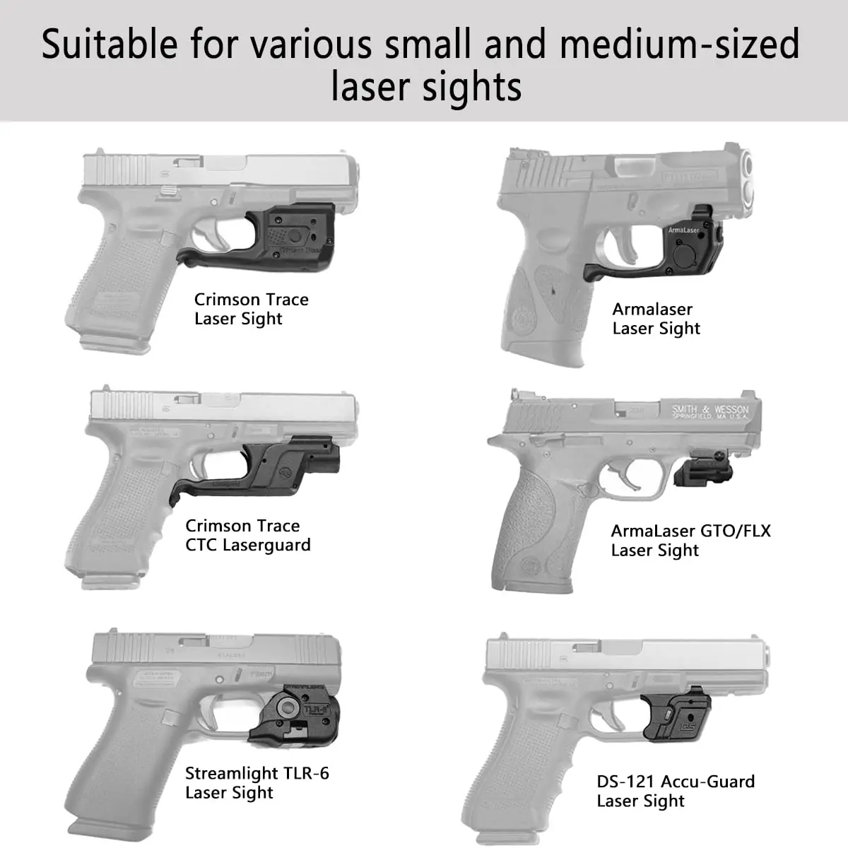 Fondina con Laser per 9/40/45 misura: Glock 19, Taurus G3, Sig Sauer P226, M & P, Ruger, Springfield,H & K con Laser da TLR-6 CT