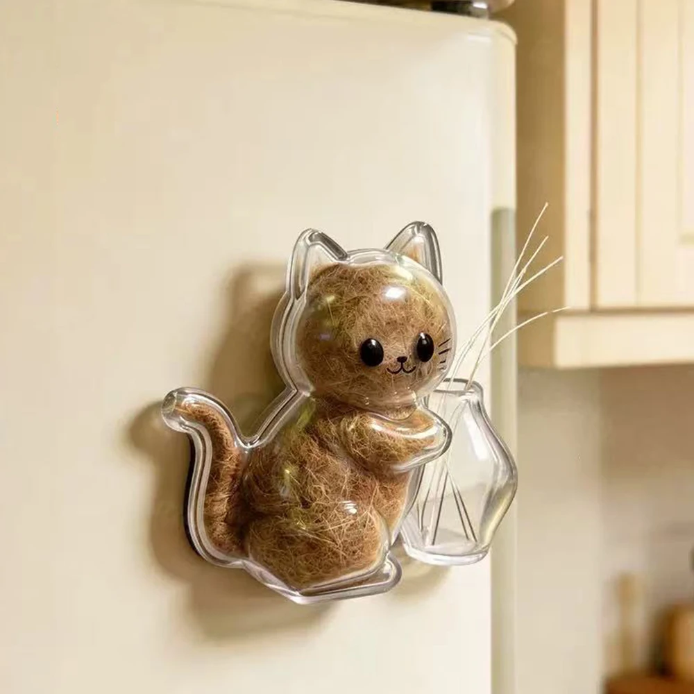 Transparent Cat Hair Storage Refrigerator Pet Fur Keepsake Capsule DIY Souvenirs Cat Whiskers Collector Fridge Magnet