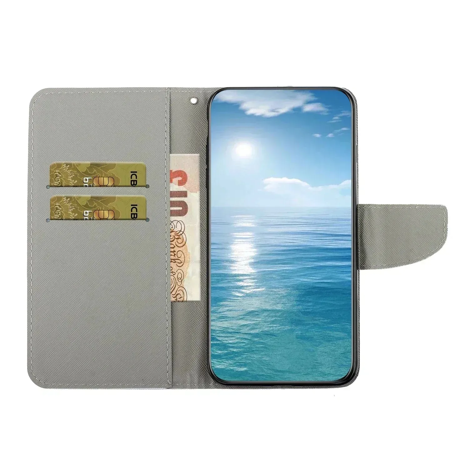 Leather Flip Phone Case For Samsung Galaxy A12 A22 A22S A32 A34 A52 A52S A54 5G Cat Butterfly Painted Wallet Card Holder Cover