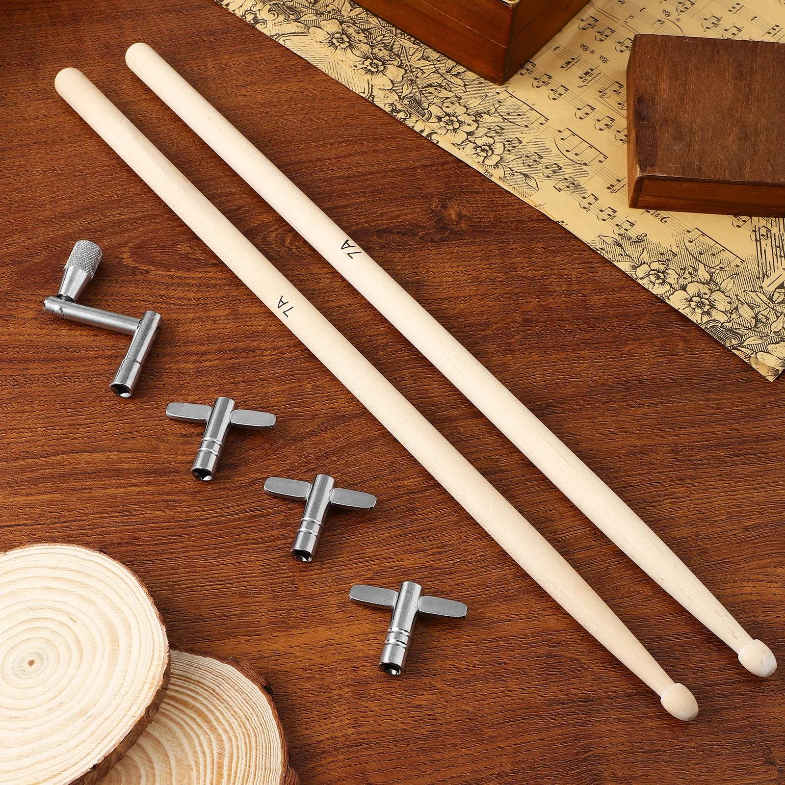 

Drum Wrench Mallets Accessories Percussion Instrument Colored Drumsticks Wood for Lightweight Kit