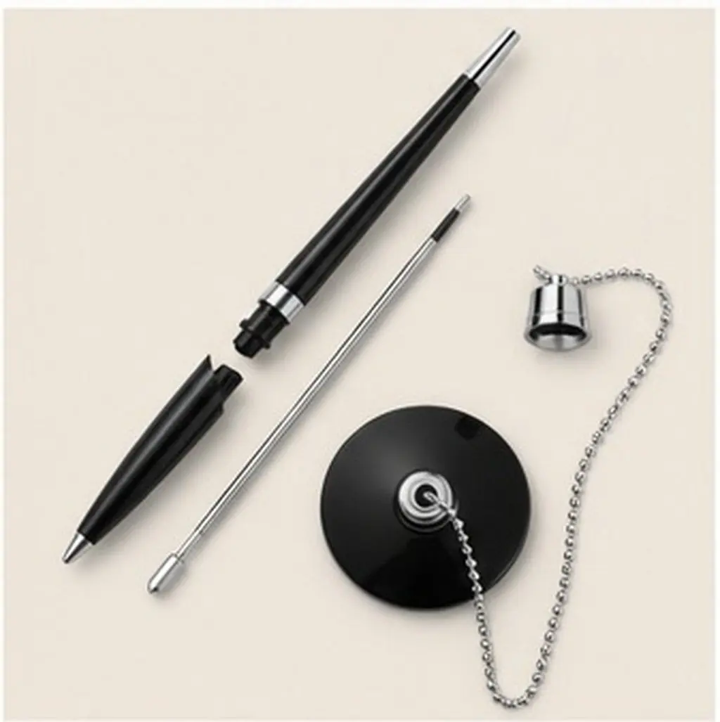 Office Desk Desktop Ink Pens Chain with Black Accessories Delicate Business