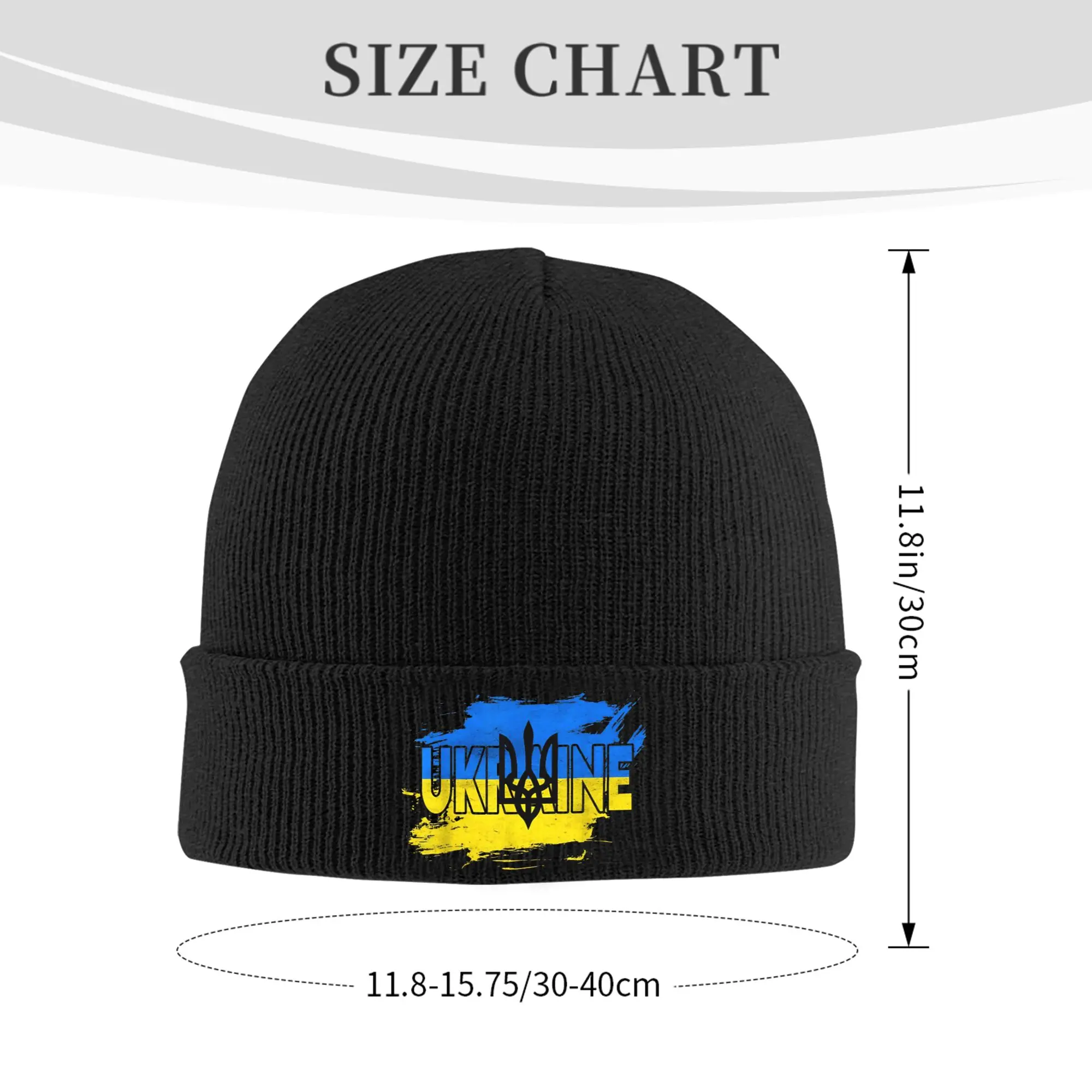 Ukraine Ukrainian Flag Beanie Hats  Knit Hat Female Male Casual Elastic Caps Autumn Gym Design Bonnet Hats