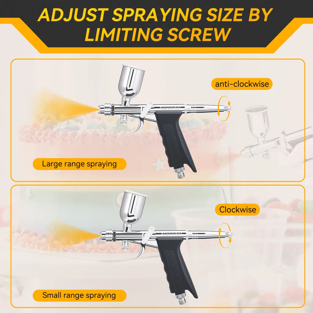 Nasedal Double Action Airbrush 0.3/0.5mm 15cc Gravity Feed for Gundam Scale Model Paint Cake Decoration High Precision Sprayer
