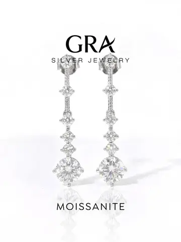 Fashion 1CT Moissanite Diamond Long Tassel Drop Earrings for Women 925 Sterling Silver High Quality Anniversary Wedding Jewelry