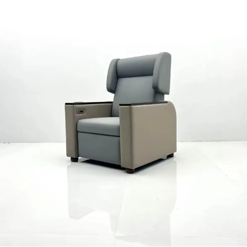 Single-Person Clinic Hospital Leather Steel Intravenous Drip Chair with Cup Hole Recliner Sofa Design for School Application