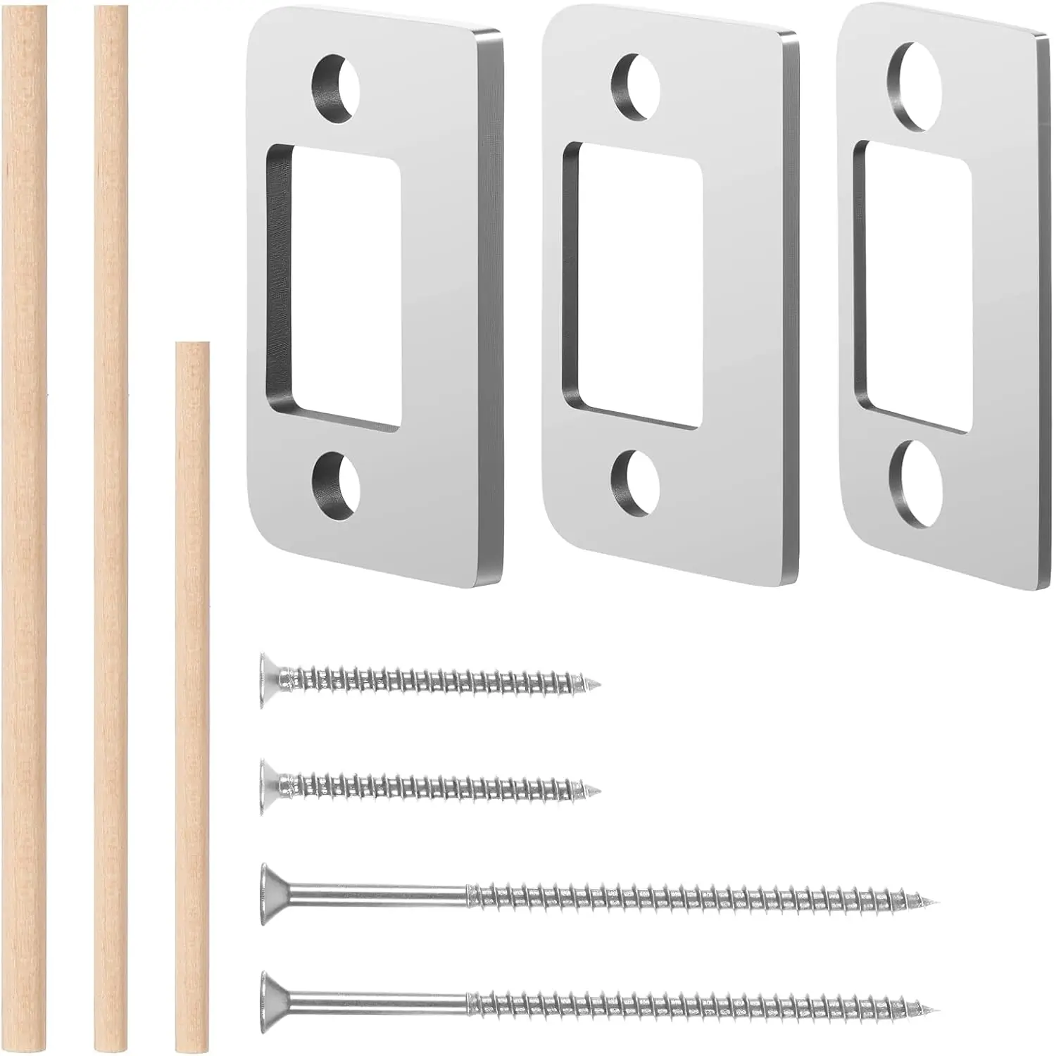

Door Strike Shim Plates, Standard Size Spacer Deadbolt Restorer Strike Plates 3 Different Thickness Stainless Steel Spacer Door