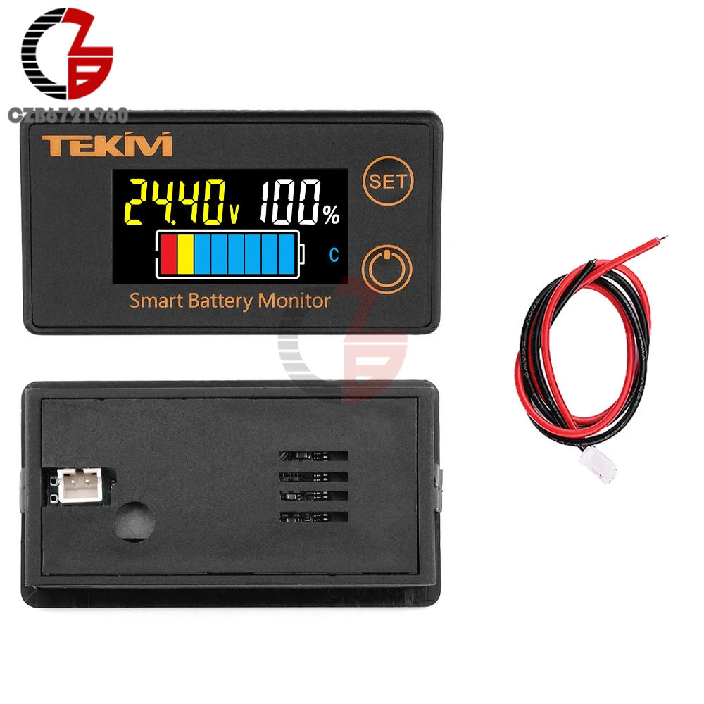 Imagem -04 - Lcd Digital Bateria Capacidade Indicador Impermeável Voltímetro Inteligente Carro e Motocicleta Voltage Meter Battery Tester dc 7100v