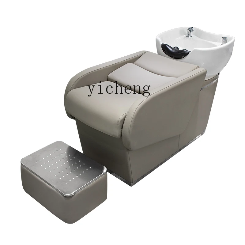 

Zf high-end barber shop ceramic basin shampoo bed special flush bed