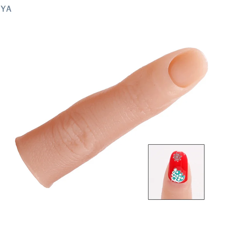 [Y]Soft Silicone Practice Fake Finger Nail With Joints Bendable False Fingernails Tips Manicure Nail Training Model Accessories