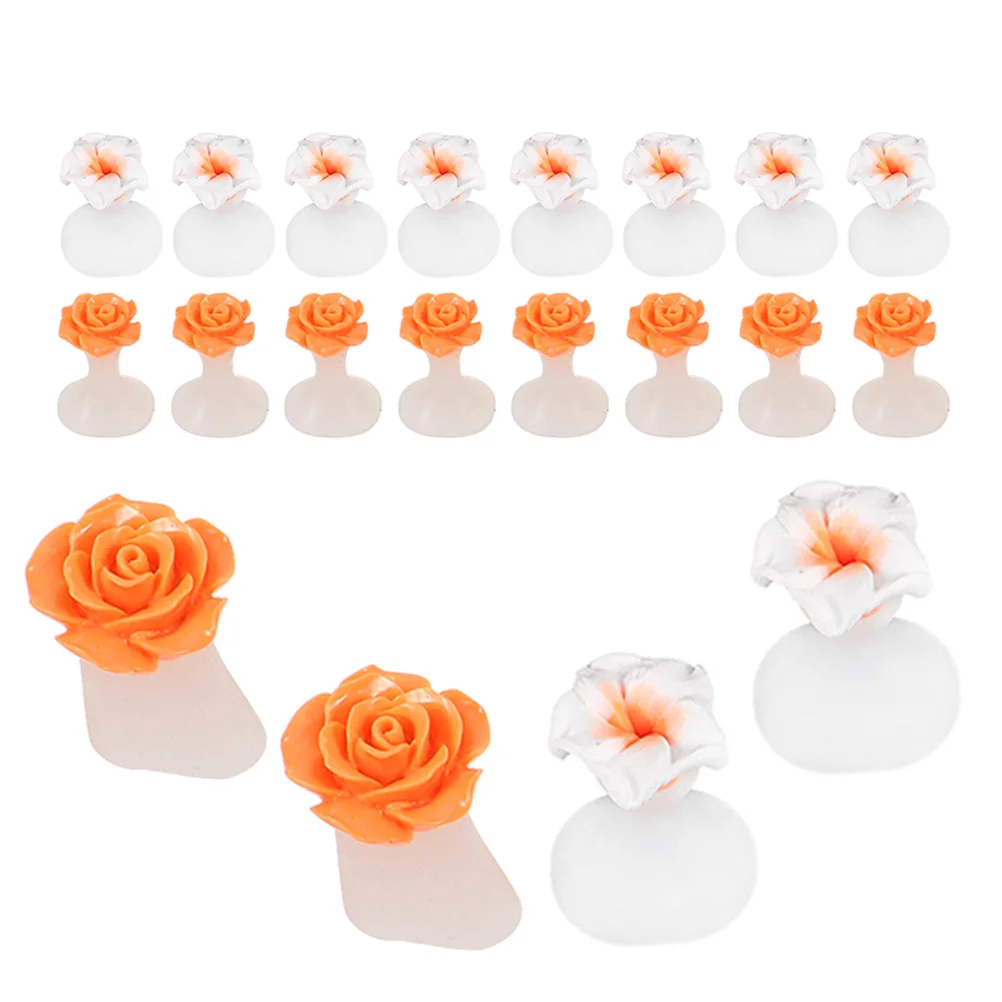 

16pcs Toe Separators Nail Art Supplies Pedicure Tools Silicone Toe Divider Women Separators for Polish White Size 30 Orange