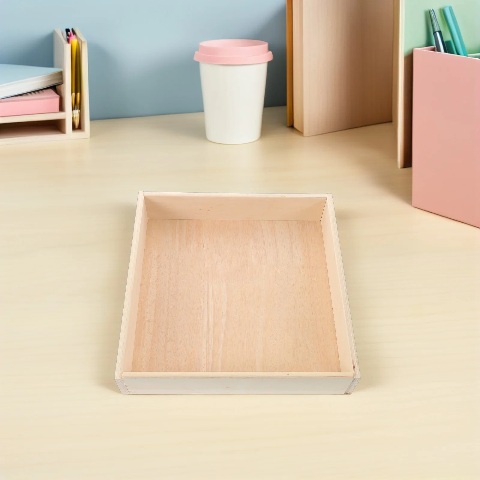 

Wooden Toddler Sandbox Children'S Tray Indoor Montessori Desktop Storage Box Play Tray For Kids Sandboxes Pit Table Storage