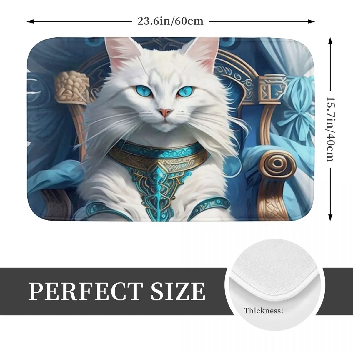 Turkish Angora Cat Doormat Non-slip Super Absorbent Bath Mats Home Entrance Rugs Kitchen Bedroom Carpet Hallway Footpad