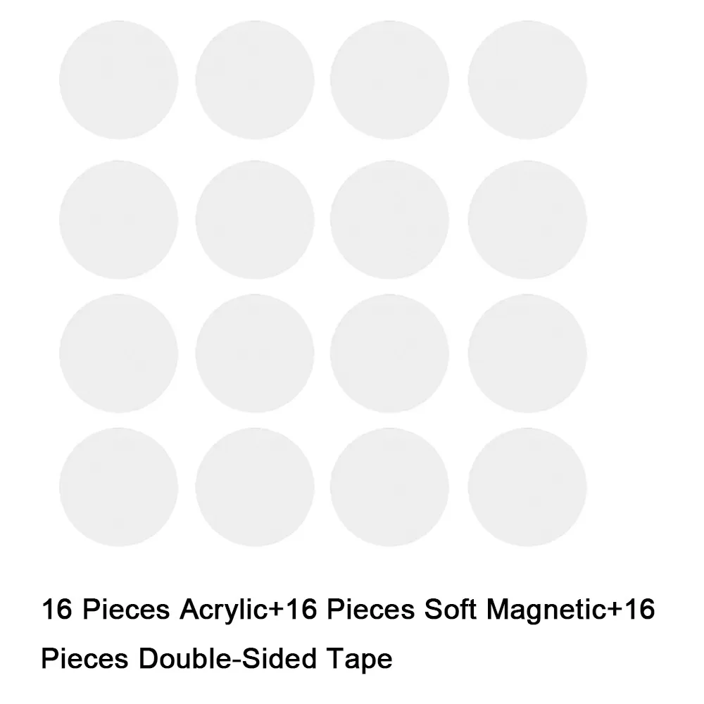 

16 Pieces Acrylic DIY Transparent Refrigerator Magnet Square/Round Handmade Magnetic Photo Stickers Material Package