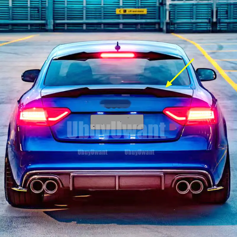 Real Carbon Fiber Hinten Flügel Stamm Lip Spoiler Für AUDI A5 S5 RS5 B8 2008-2016 Sportback Coupe 2-DR/4-DR Auto Zubehör