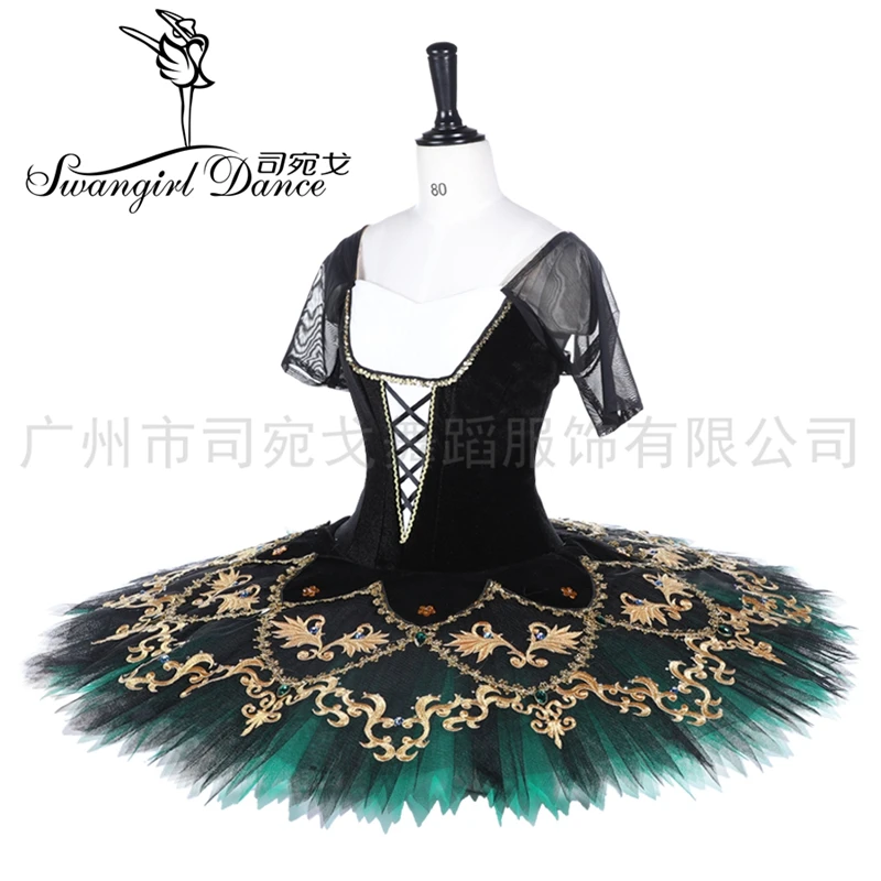 Black Green La Esmeralda professional tutu women custom mad professional comeptition ballet tutu stage costumes for girls BT2023