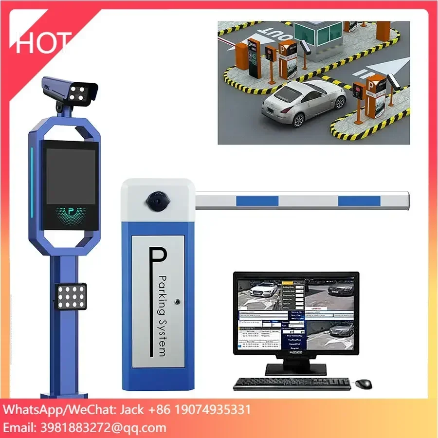 Guard Tour System Barcode Ticket /RFID Card Parking System With Automatic Payment Machine Vehicle Parking Boom Barrier Gate