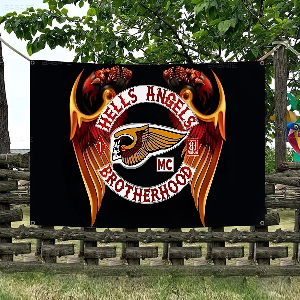 Hell Angels Banner INS Style Outdoor Party Decoration Atmosphere Flag