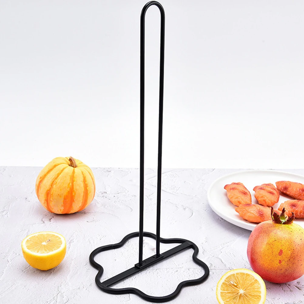 

Vertical Iron Paper Towel Holder Hollow Flower Base Kitchen Countertop Roll Paper Stand for Kitchen Bathroom Office