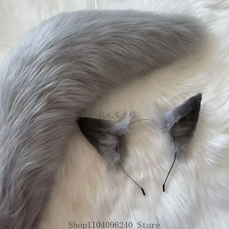 فرسان Projekt الأحمر تأثيري الأذن التدرج القط الذيل أنيمي عقال أغطية الرأس الدعائم اكسسوارات هالوين المشجعين هدية