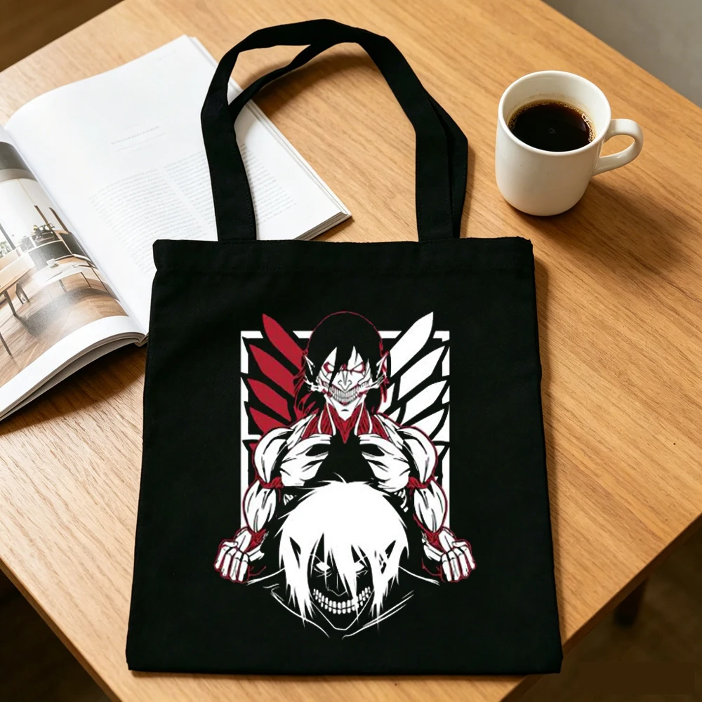 Attack on Titan Tragetasche, personalisierbare Einkaufstasche, wiederverwendbare Einkaufstasche für Damen – Detail 15