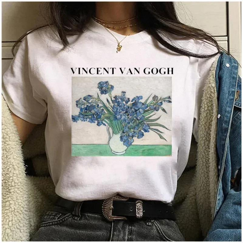 Hot Sale T shirt Women Van gogh Printed Female Tshirt Fashion Graphic T-Shirt Harajuku Korean Style Short Sleeves Clothes Female