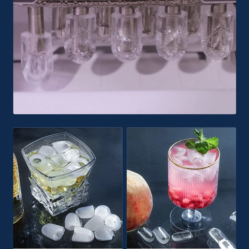 【夏のセレクション！】 ポータブルカウンタートップ製氷機ホームオフィス9個のアイスキューブ準備完了6分26ポンド氷/24時間製氷機