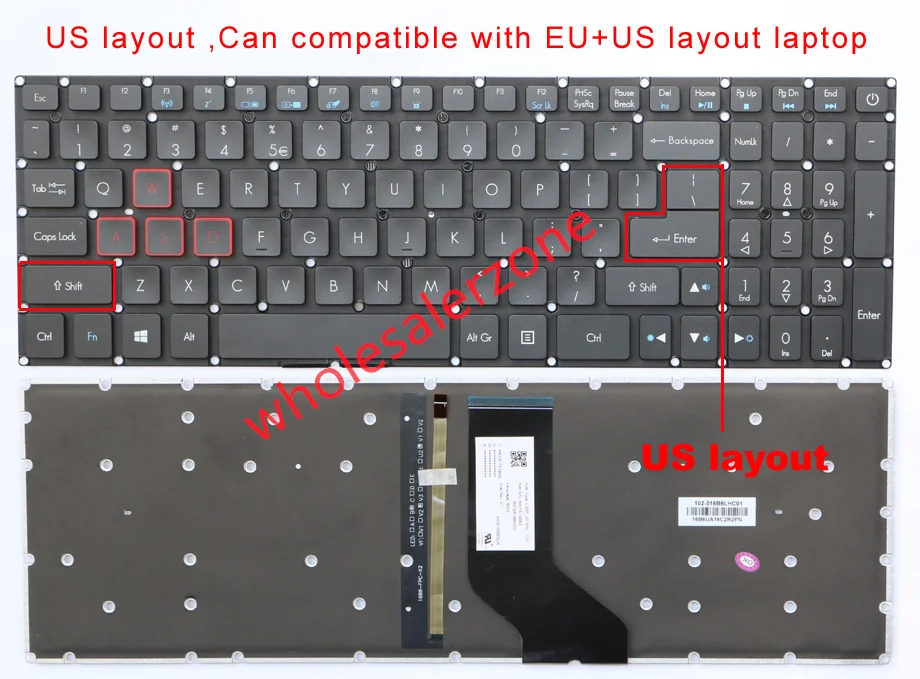 New US Backlit Keyboard for Acer Predator Helios 300 PH315-51 PH317-51 PH317-52 N17C3 N17C4 laptop(isn't for PH315-52 PH317-53)