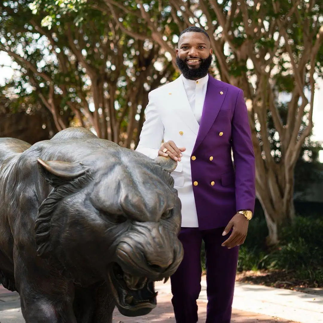 Moda masculina ternos 2 peças duplo breasted lapela blazer jaqueta de festa de formatura personalizado plus size casual noivo casamento smoking