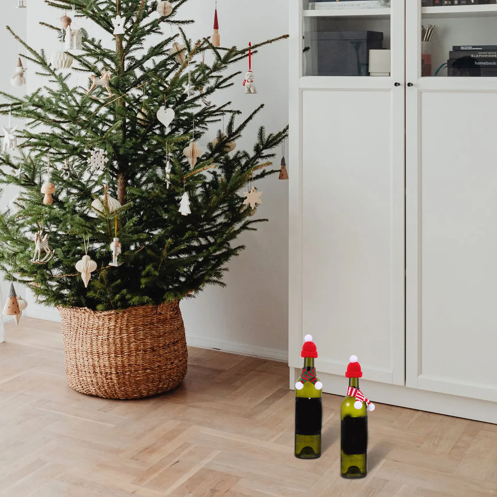 

12 Pcs Scarf Christmas Wine Bottle Decoration Decorations Decorative Cover Yarn Ornament Kits for