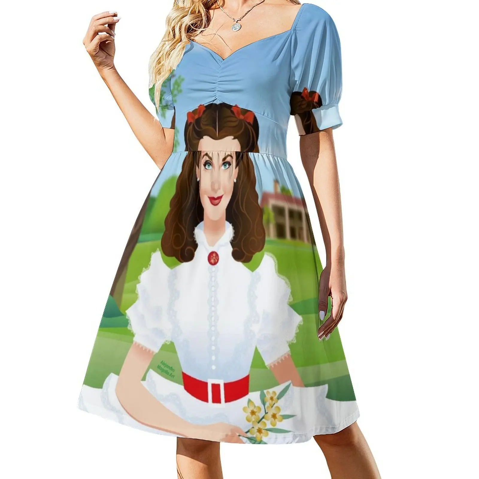 فستان أبيض على الطراز الكوري فستان كاجوال للنساء فساتين مكتب يومية بسيطة للسيدات أليخاندرو موغولو ملابس نسائية فنية #2