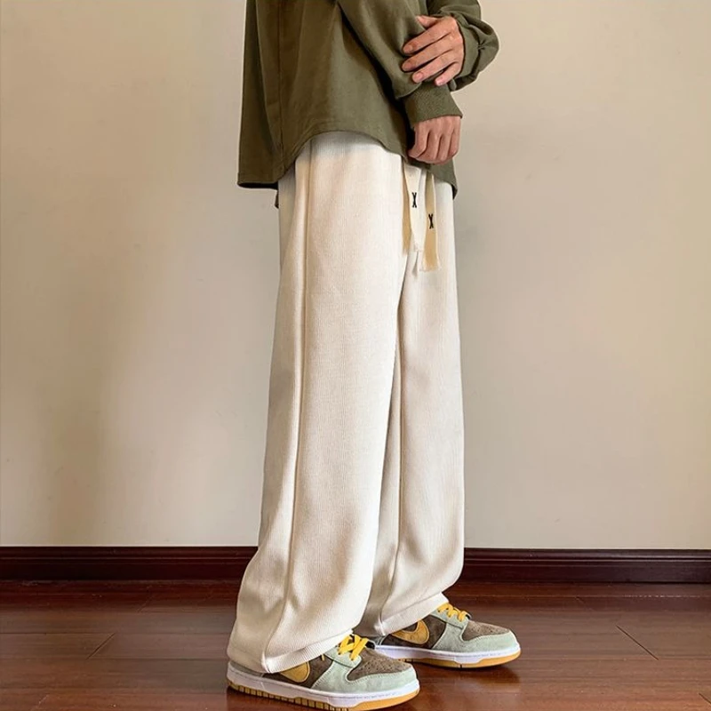 Męskie długie spodnie dresowe sztruksowe czarne proste gładkie codzienne spodnie podstawowe wygodne nowość w koreańskim stylu męskie spodnie sportowe