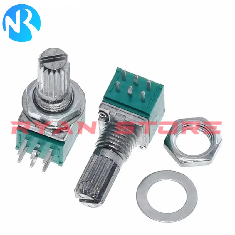 5PCS Potentiometers RK097 RK097N 3/5/6/8Pin 500R B1K 2K 5K B10K 20K 50K B100K B500K 1M Switch Audio Shaft 15mm Amplifier Sealing