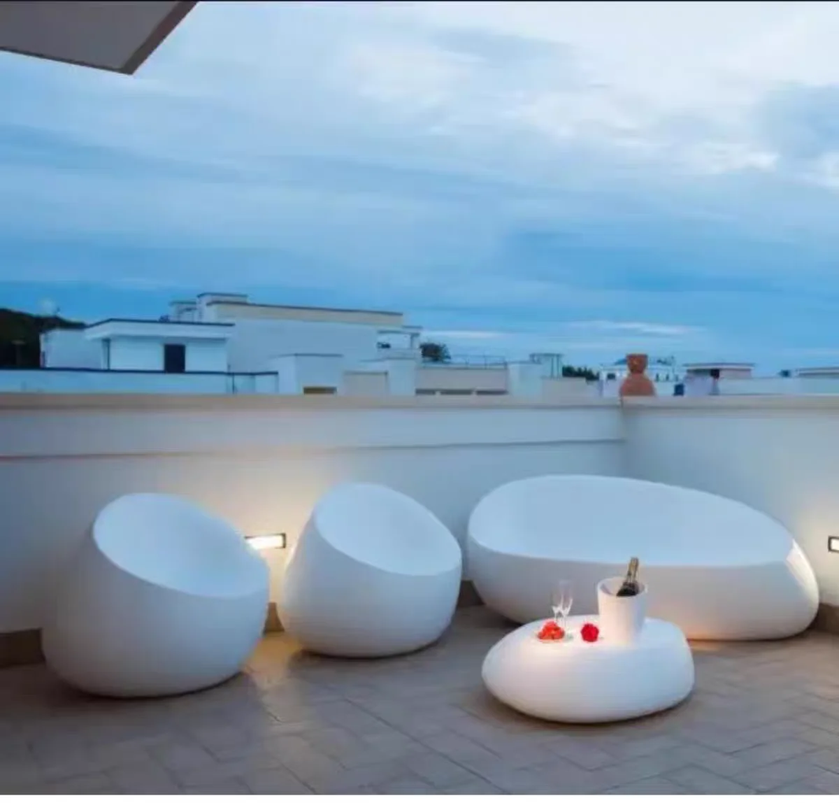 FRP seats Outdoor public rest area Waiting area Letter bench