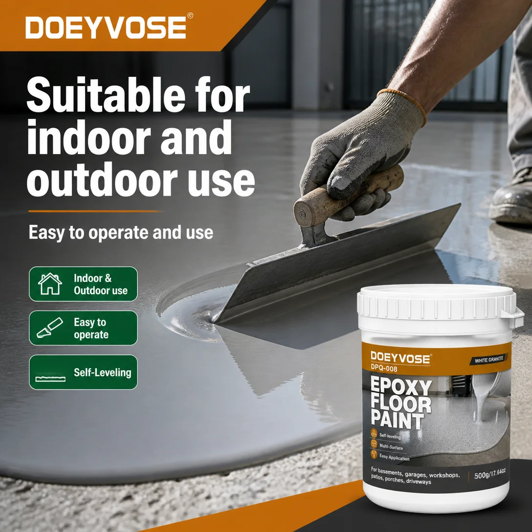 Durable White Granite Epoxy Floor Paint 500g Indoor Outdoor Concrete Paint