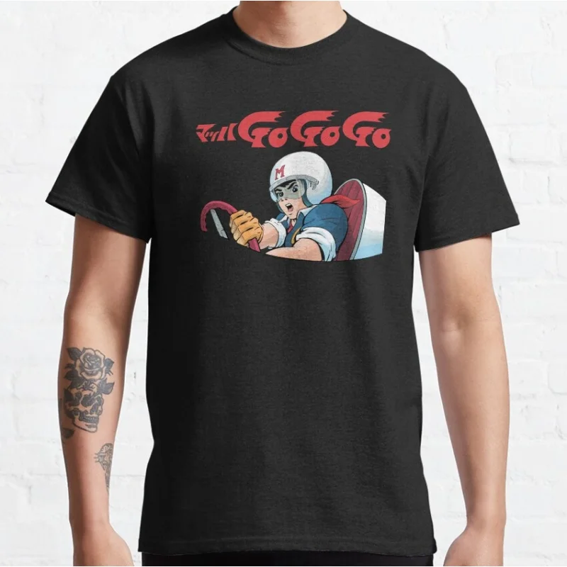 

0618 Mach Go Go Go graphic tee Manga Speed Racer Anime T shirt for men Cartton Large size Tops 100% cotton printed Y2K Clothes