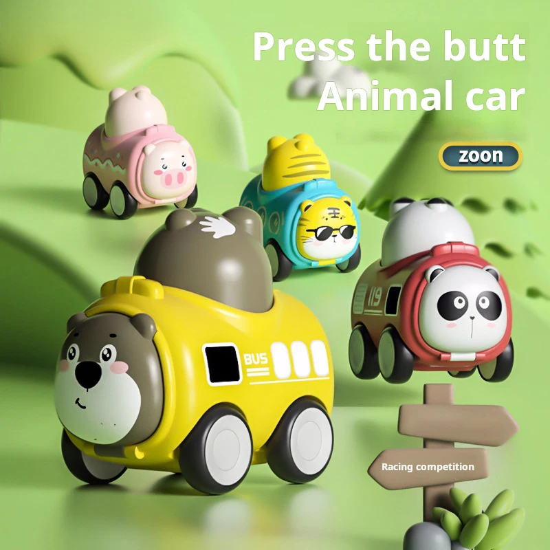 1pcs Funny Kids Press Animal Toys Cartoon Pet Styling Press Inertial Coasting Boys And Girls Children Toy Car Educational Toy